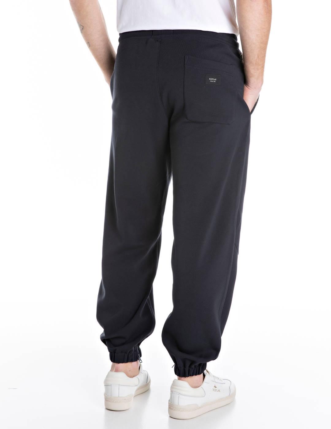 Pantalón Replay azul oscuro jogger felpa técnica de hombre