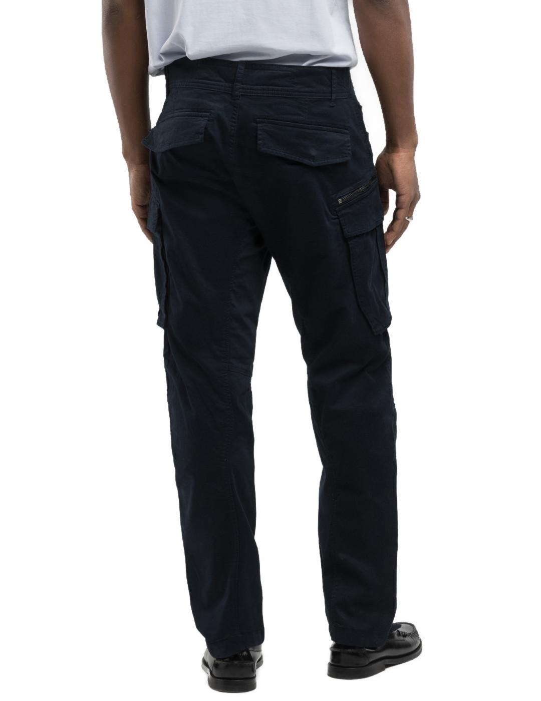 Pantalón Replay azul marino cargo multibolsillos para hombre