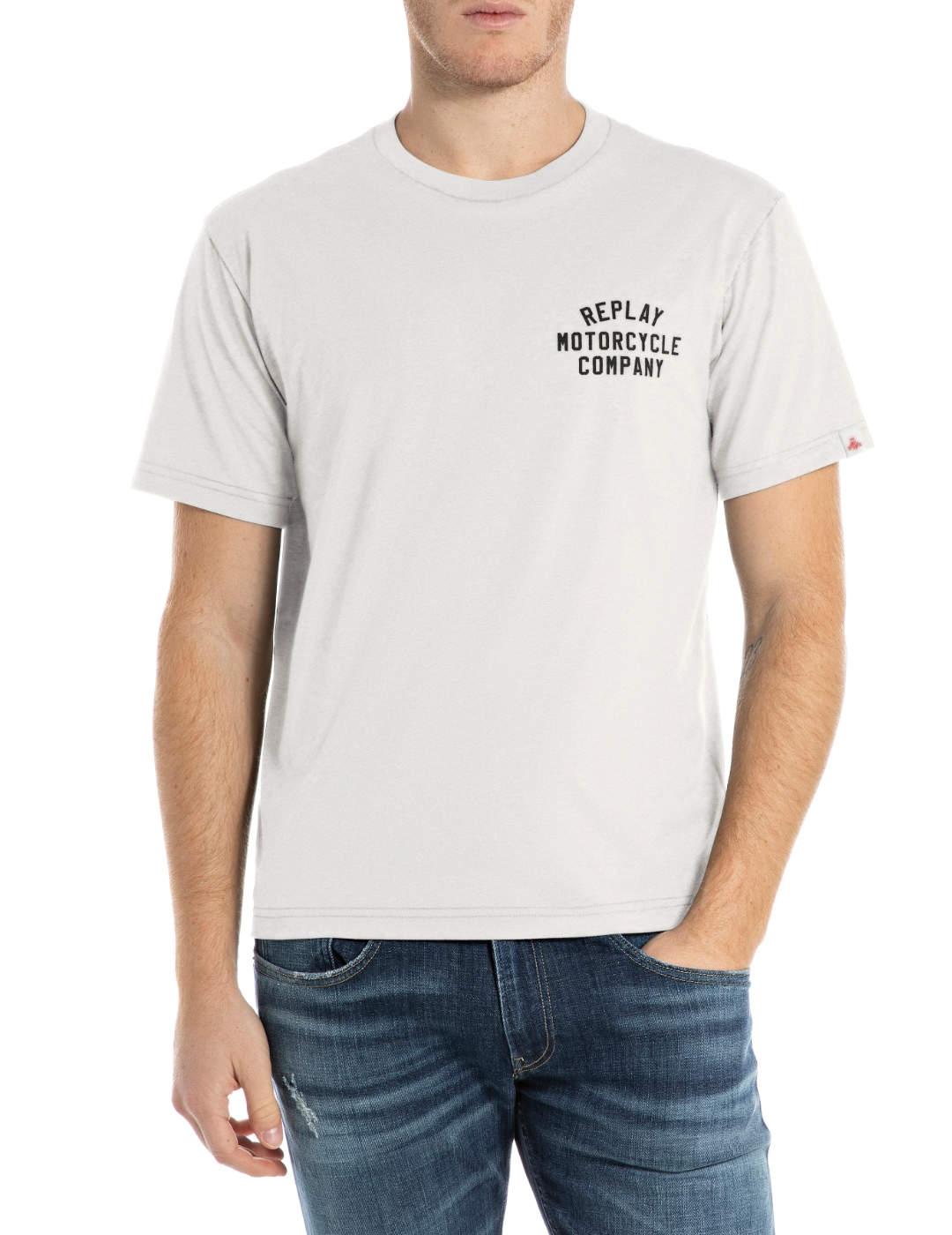 Camiseta Replay blanca manga corta para hombre