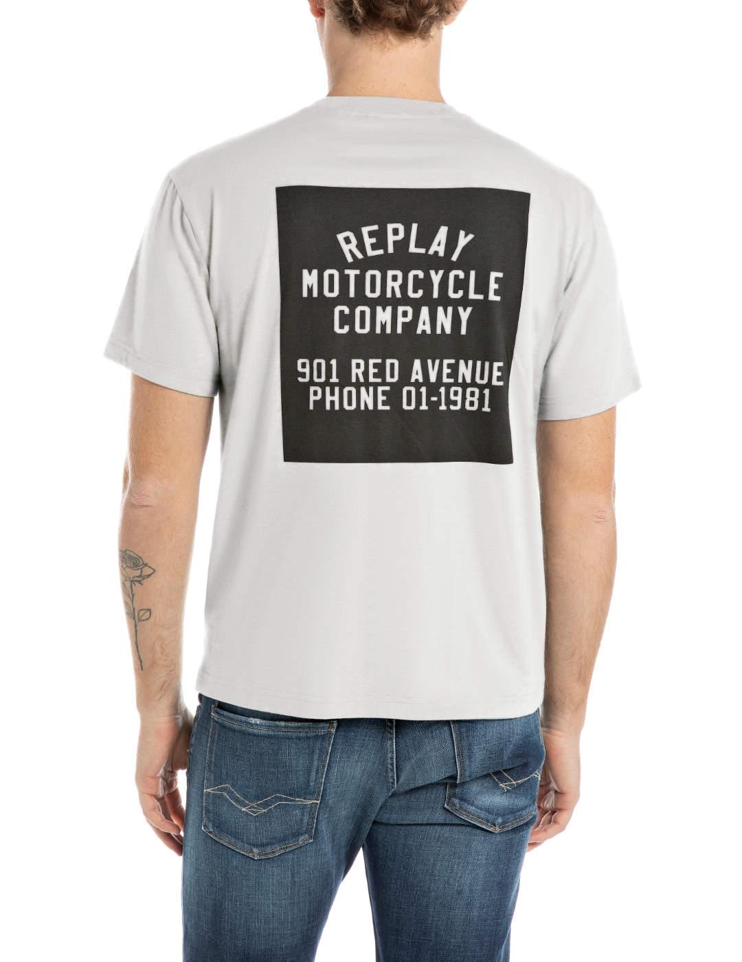 Camiseta Replay blanca manga corta para hombre