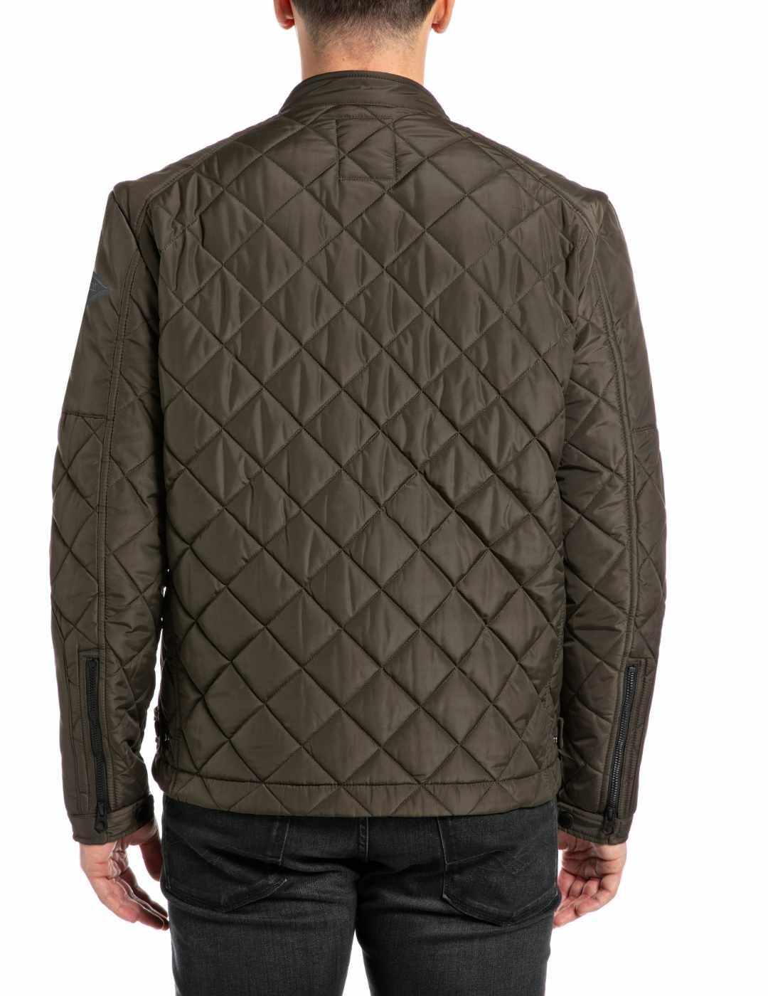 Chaqueta Replay verde acolchada con cremallera para hombre