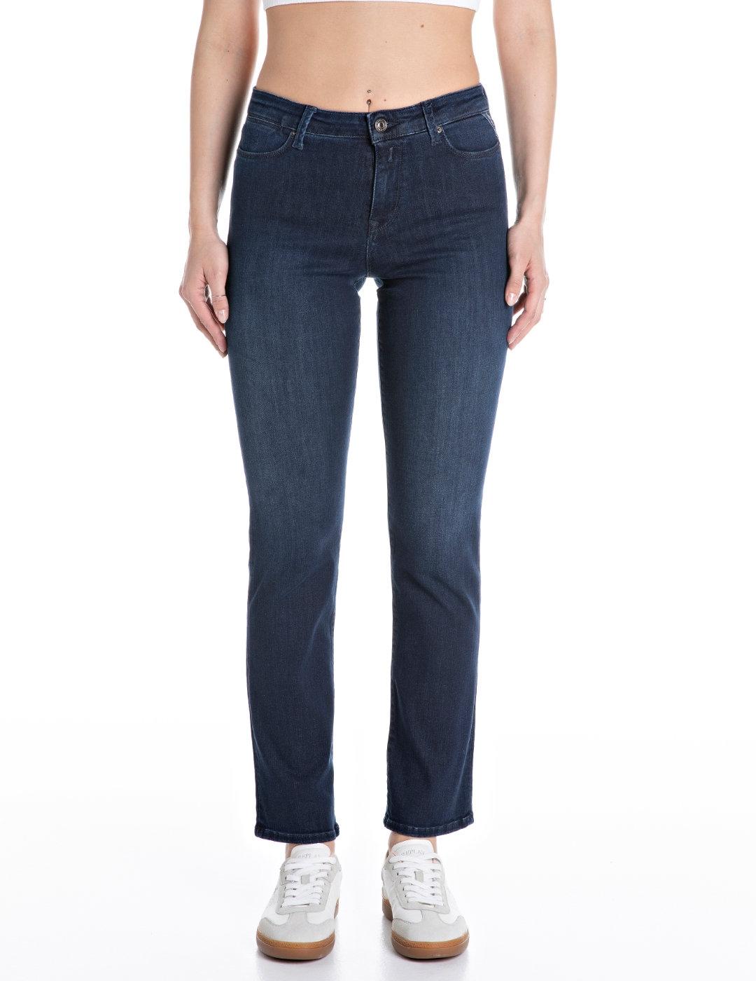 Pantalón Replay Zolie azul indigo corte straight de mujer
