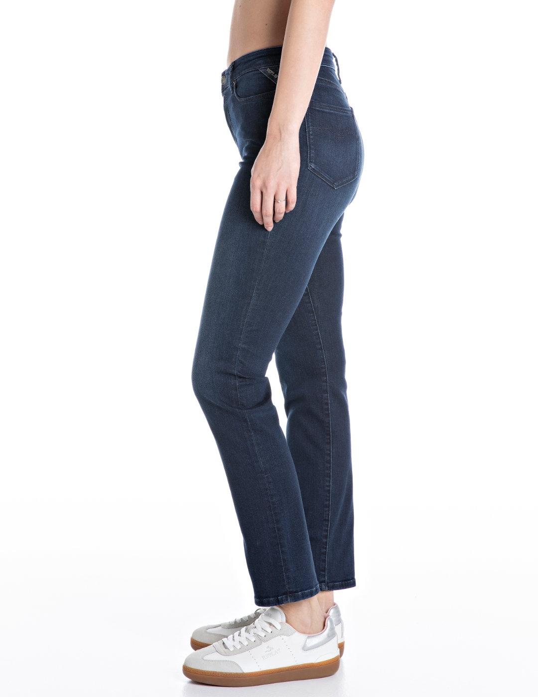Pantalón Replay Zolie azul indigo corte straight de mujer