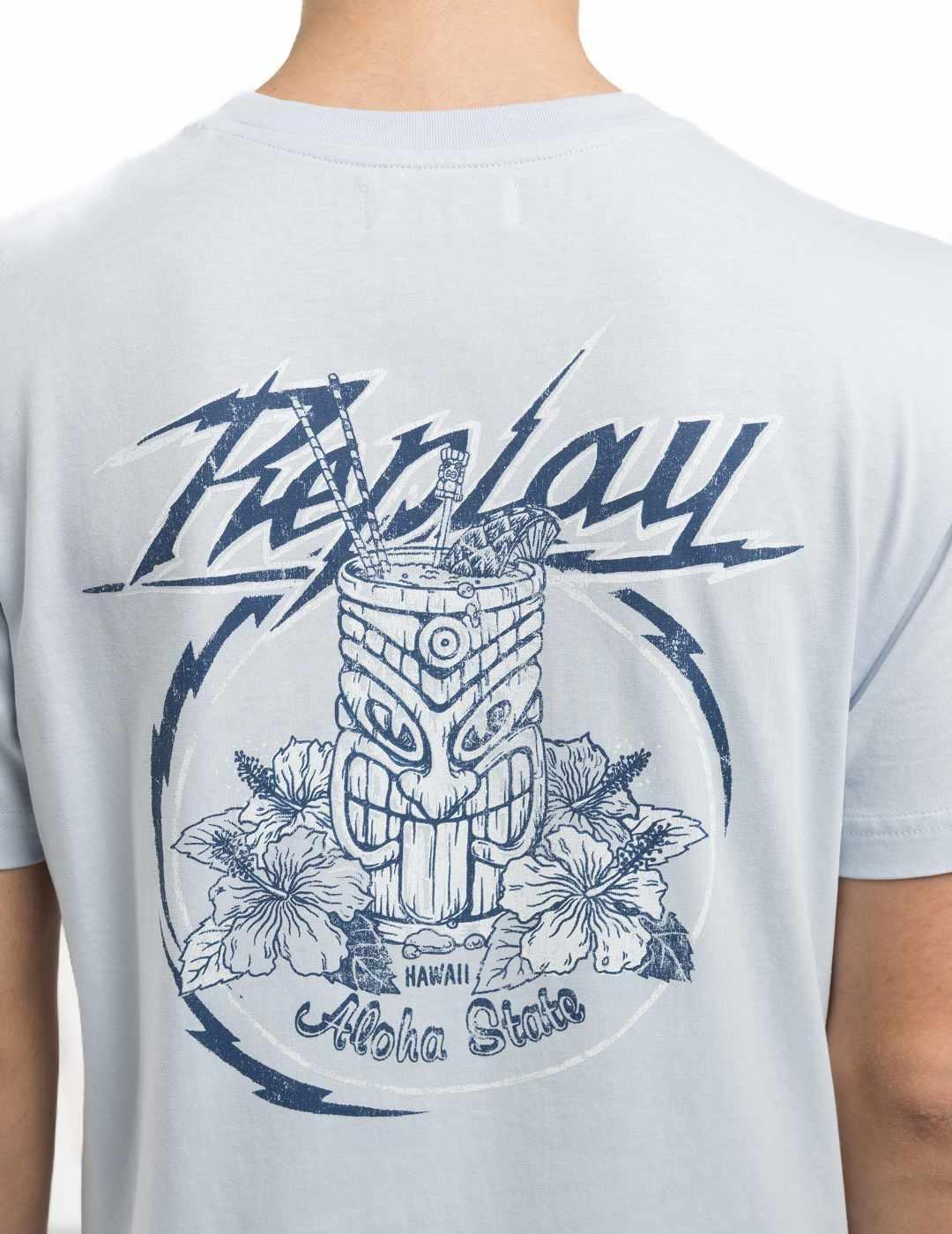 Camiseta Replay azul celeste manga corta para hombre