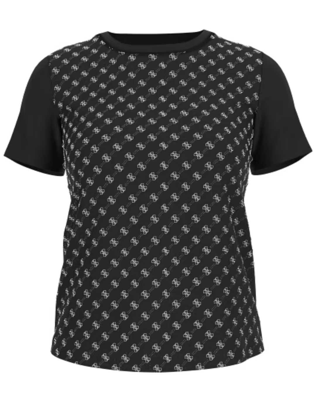 Camiseta Guess Allover negro multilogo para mujer