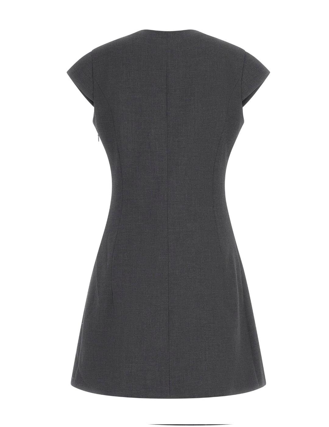 Vestido Guess Joandra corto gris oscuro tablas para mujer