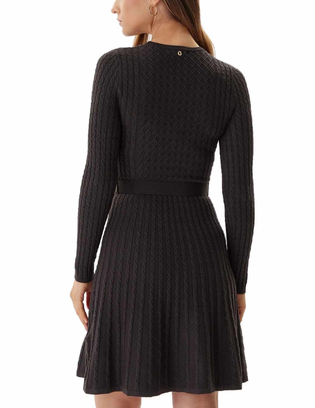 Vestido Guess Belted marrón trenzado con cinturón para mujer