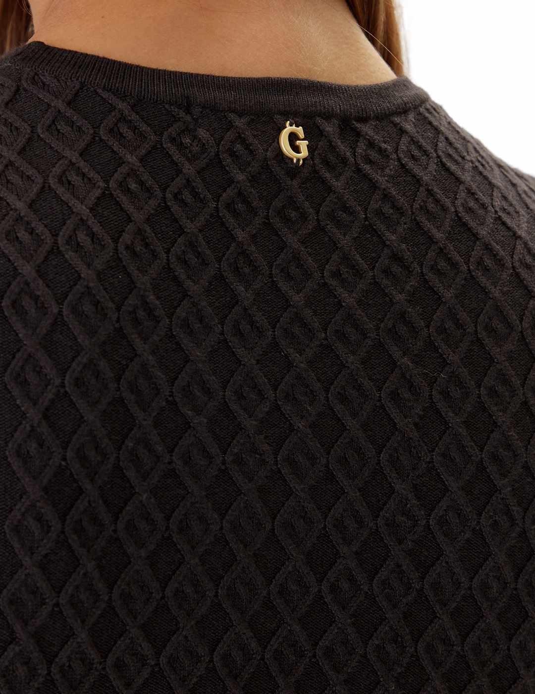 Vestido Guess Belted marrón trenzado con cinturón para mujer