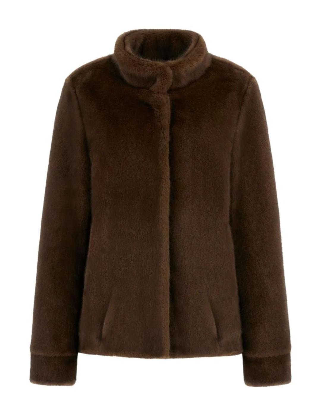 Abrigo Guess Luna de pelo marrón para mujer