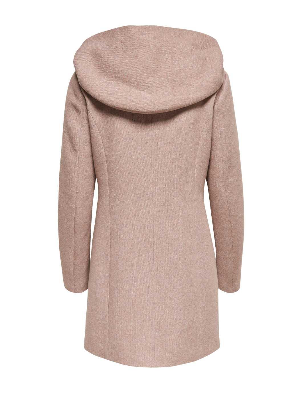 Abrigo Only Sedona rosa palo con capucha para mujer
