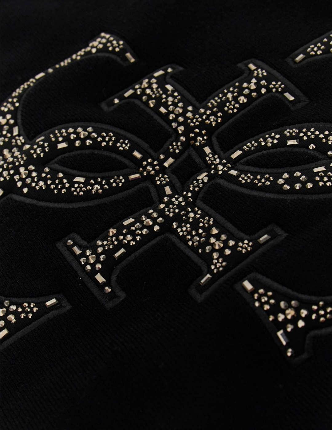 Jersey Guess Sylvie negro logotipo 4G brillos para mujer