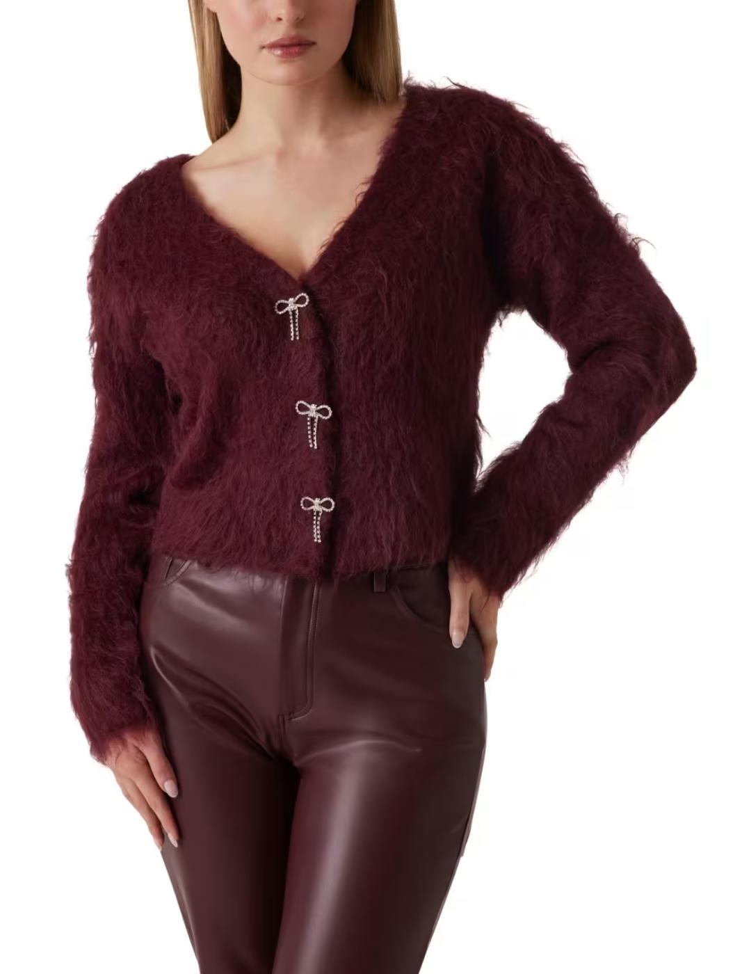 Cárdigan Guess Tomiko mezcla de lana roja de mujer