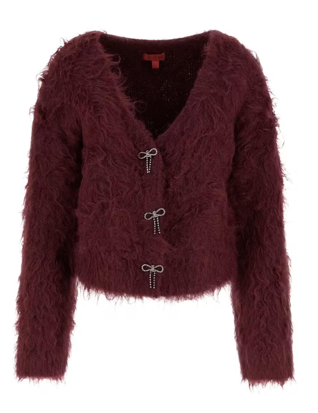 Cárdigan Guess Tomiko mezcla de lana roja de mujer