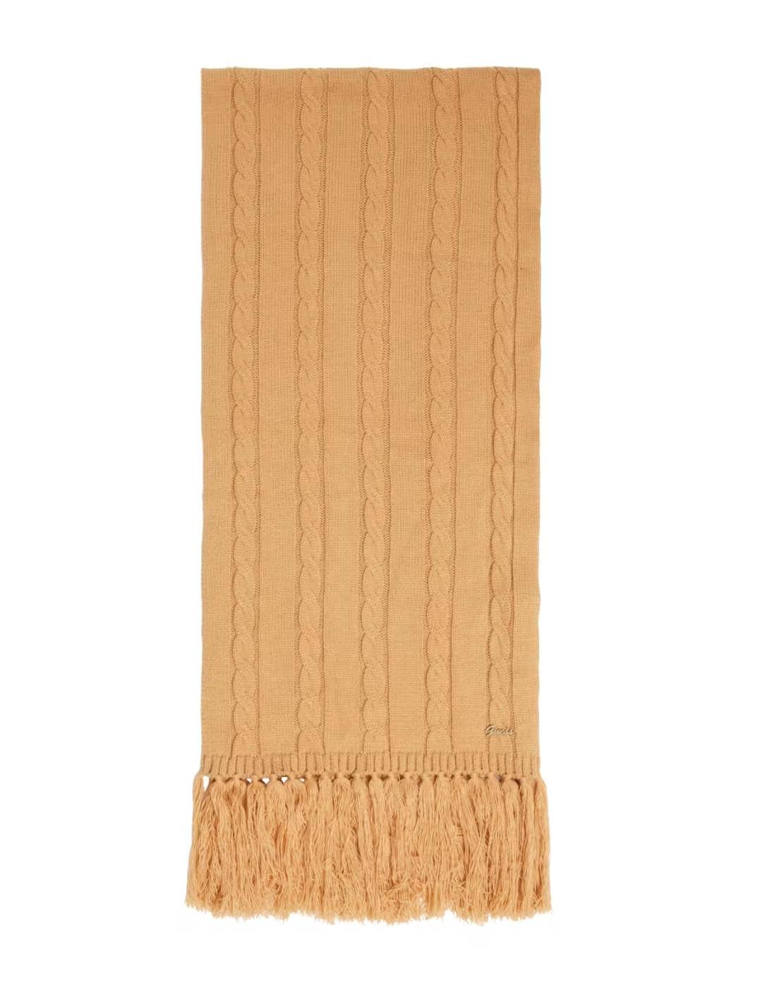Bufanda Guess Kendra beige trenzada para mujer
