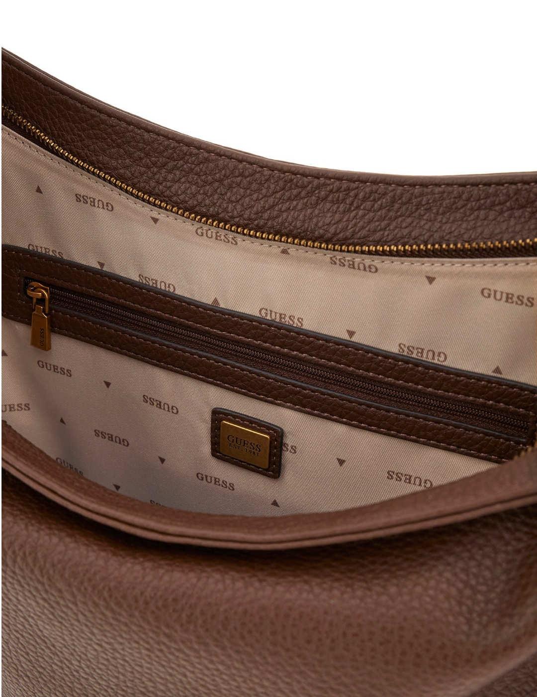 Bolso Guess Camdem marrón logo dorado para mujer