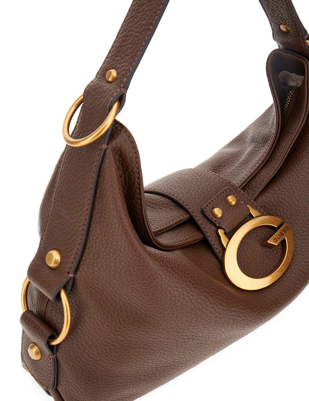 Bolso Guess Camdem marrón logo dorado para mujer