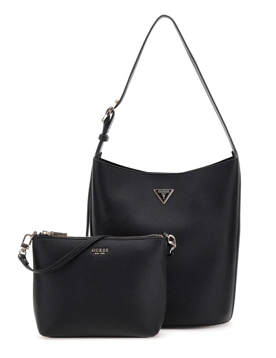 Bolso Guess Meridian negro con mini bolso incluído de mujer