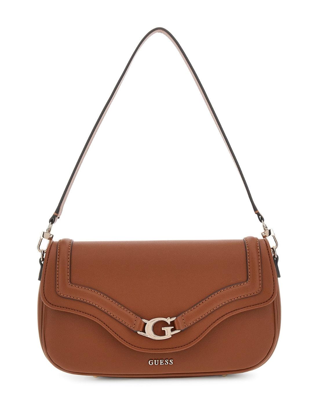 Bolso Guess Dea Flap camel de hombro para mujer