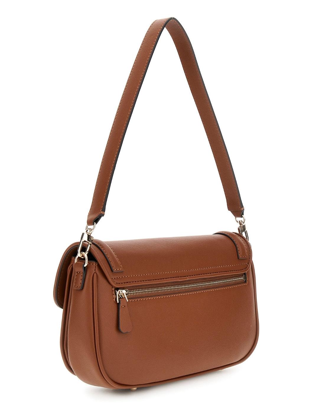 Bolso Guess Dea Flap camel de hombro para mujer