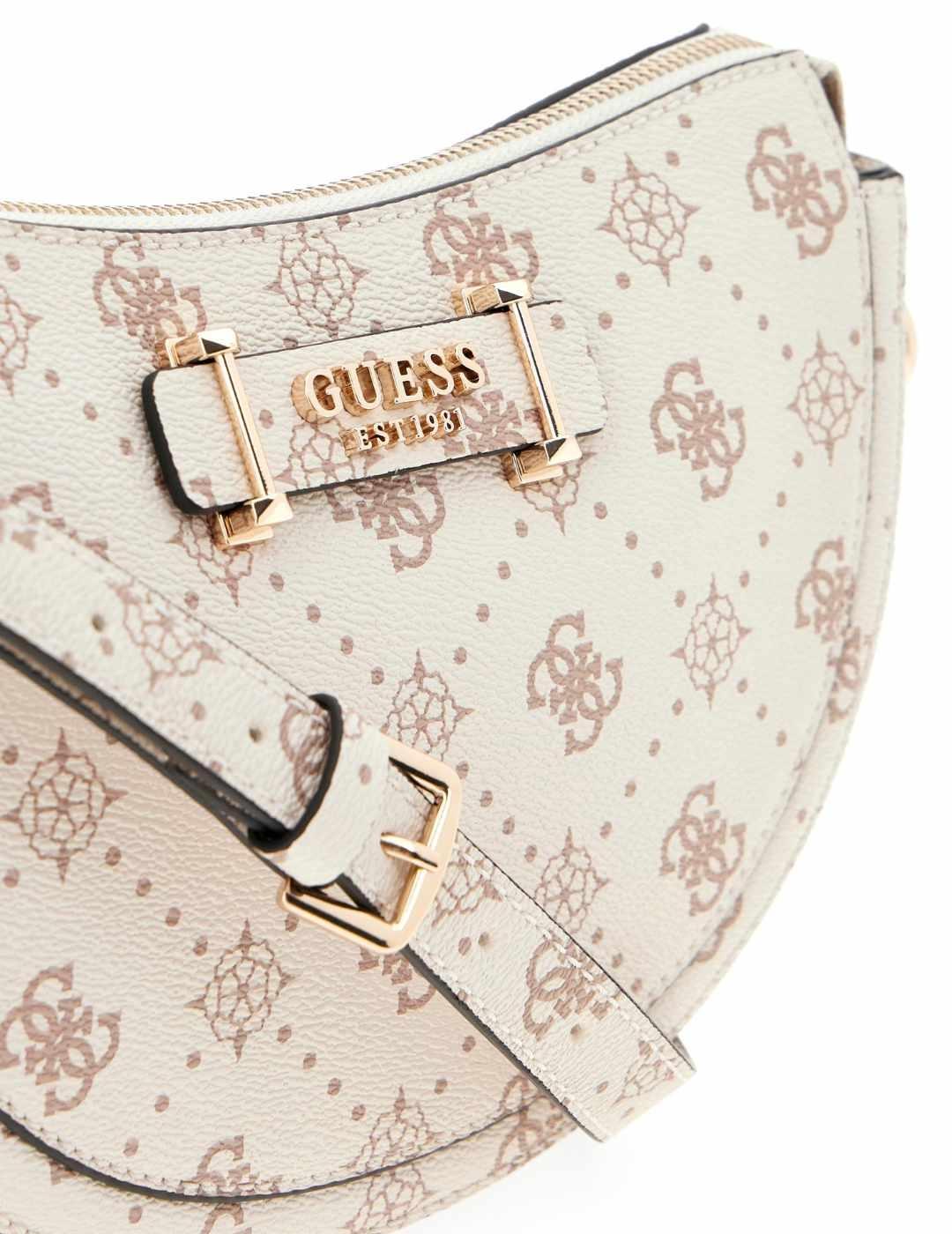 Bolso Guess Silia crudo logo mini bandolera para mujer