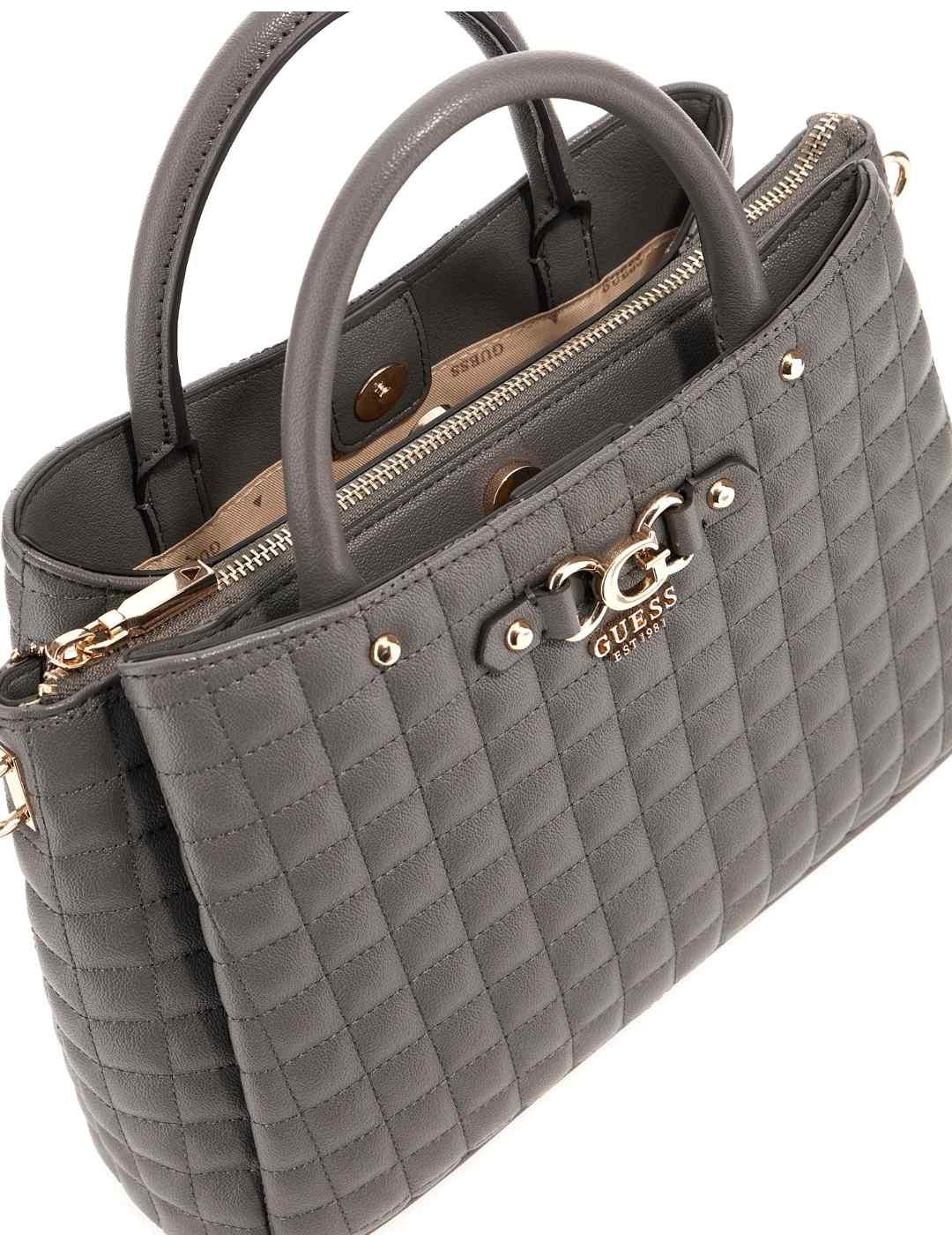 Bolso Guess Nadira gris oscuro de mano para mujer