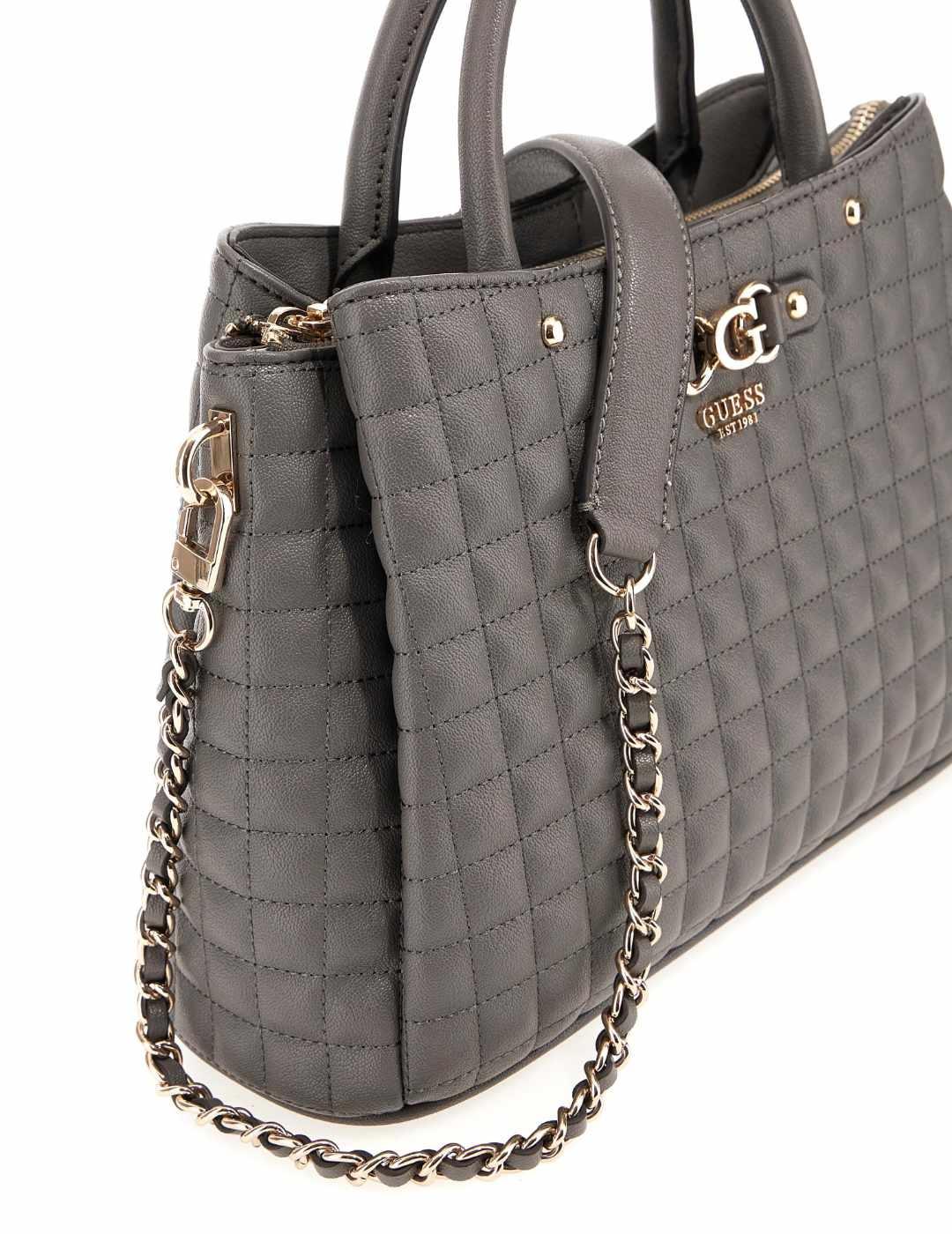 Bolso Guess Nadira gris oscuro de mano para mujer