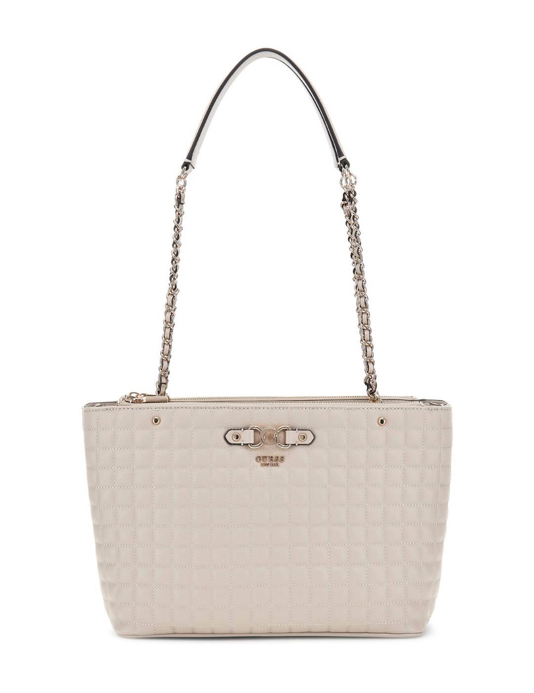 Bolso Guess Nadira crudo de hombro asa con cadena para mujer