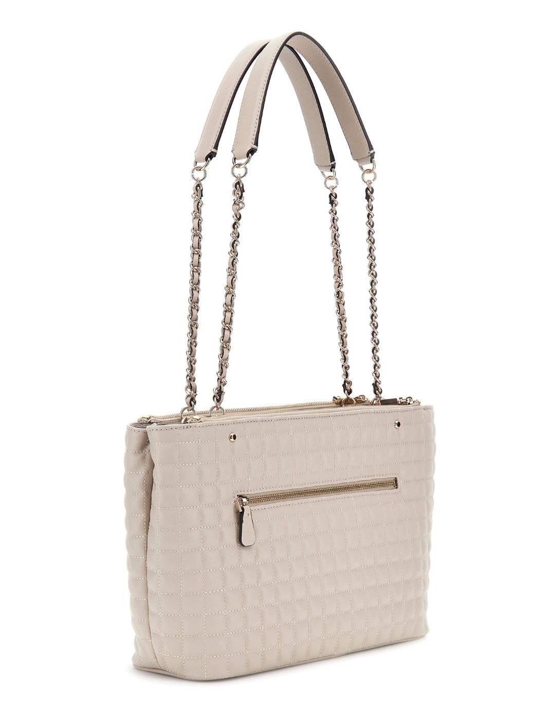 Bolso Guess Nadira crudo de hombro asa con cadena para mujer
