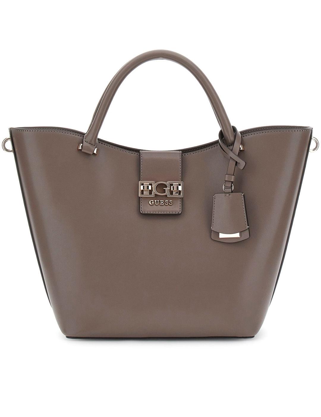 Bolso Guess Jane marrón topo ovalado para mujer