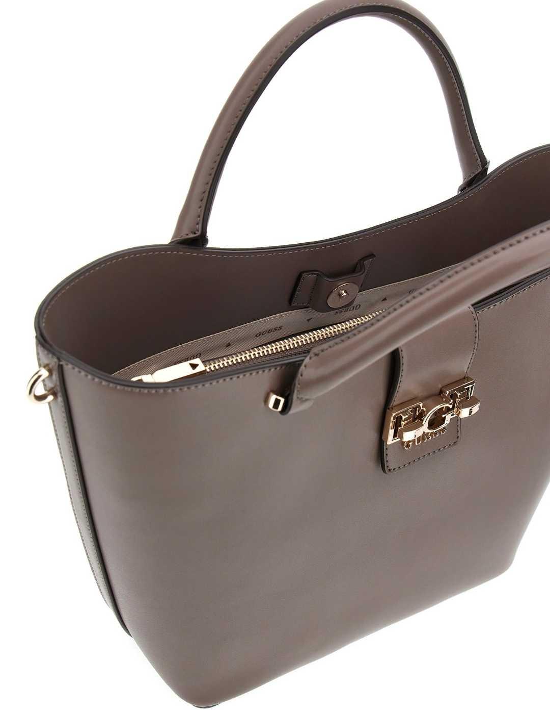 Bolso Guess Jane marrón topo ovalado para mujer