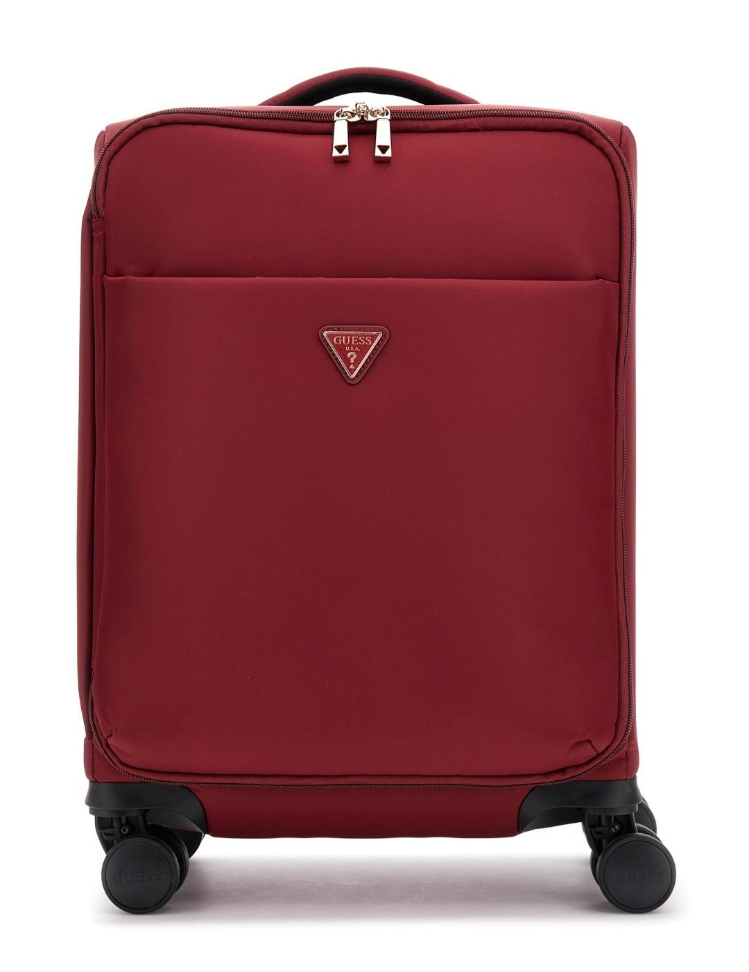 Maleta Guess Follie con ruedas y candado roja para mujer