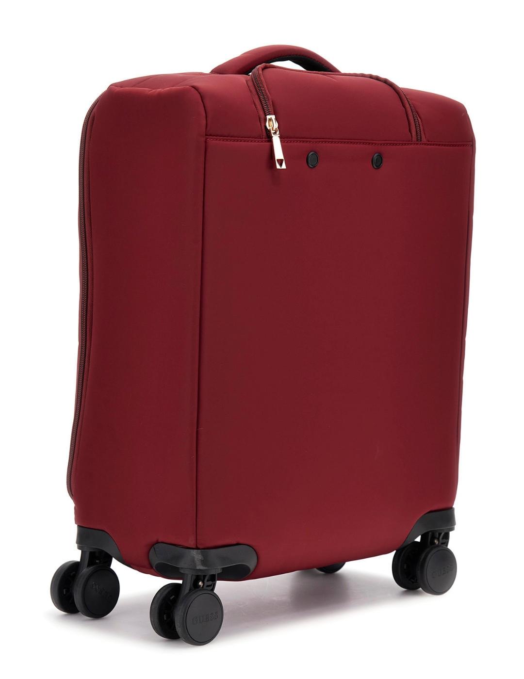 Maleta Guess Follie con ruedas y candado roja para mujer