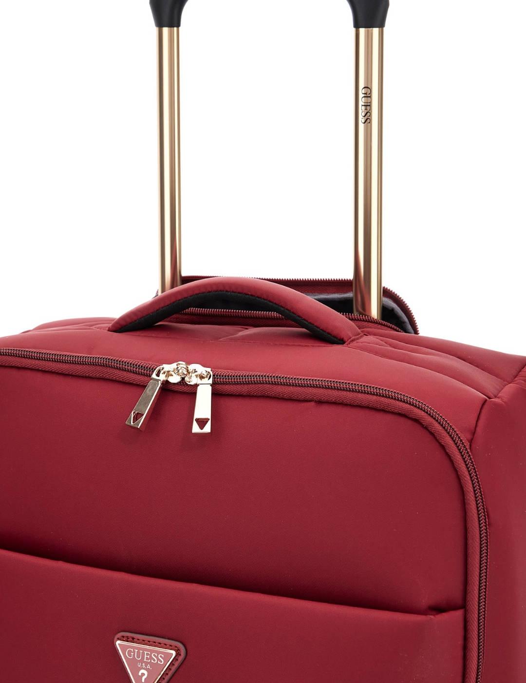 Maleta Guess Follie con ruedas y candado roja para mujer