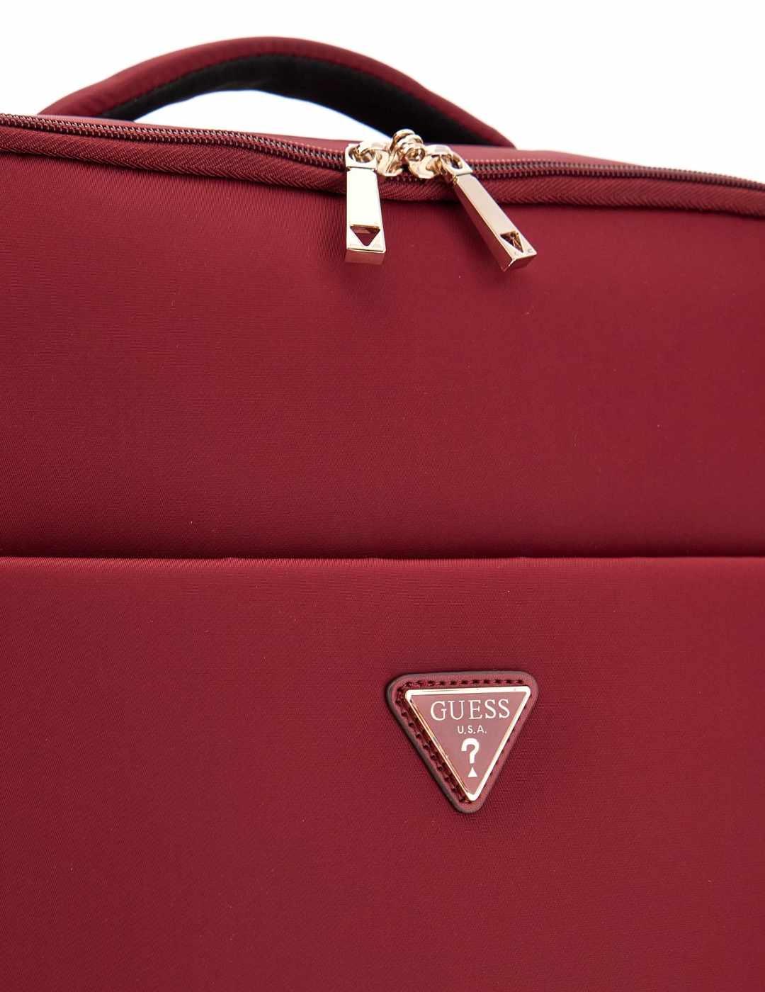 Maleta Guess Follie con ruedas y candado roja para mujer