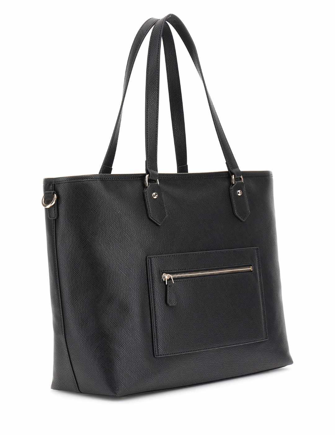 Bolso Guess Norom negro shopper polipiel para mujer