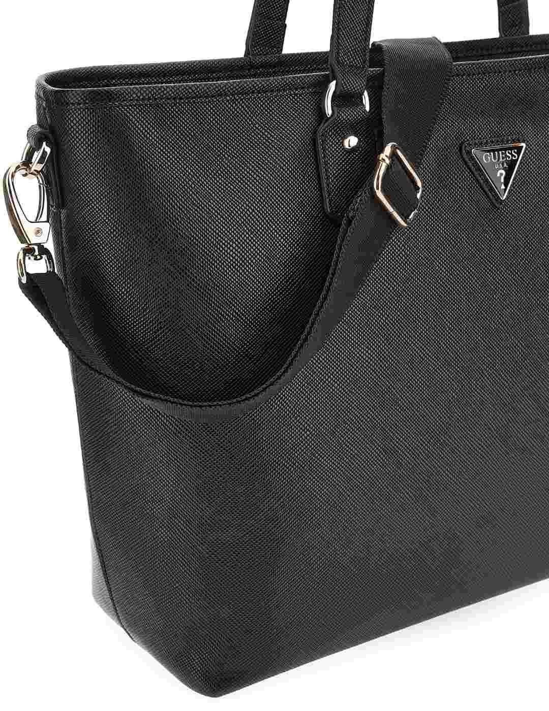 Bolso Guess Norom negro shopper polipiel para mujer