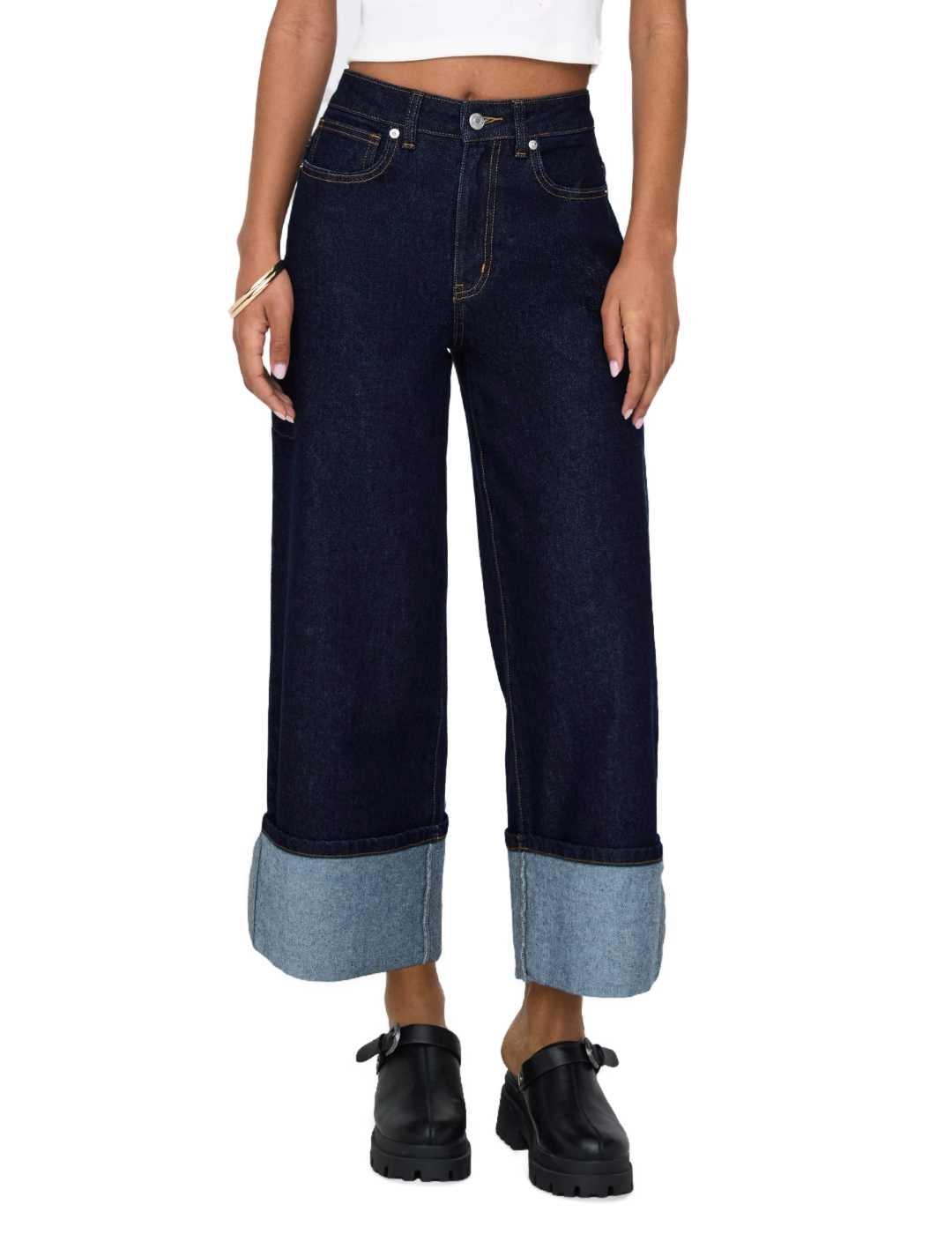 Pantalón vaquero Only Madison marino wide leg para mujer