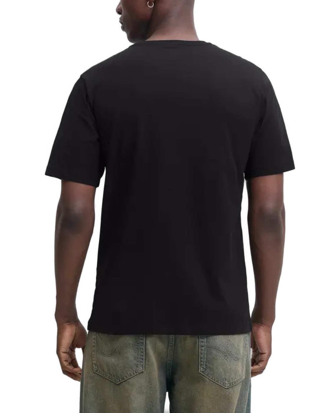 Camiseta Jack & Jones Blacharles negra manga corta de hombre