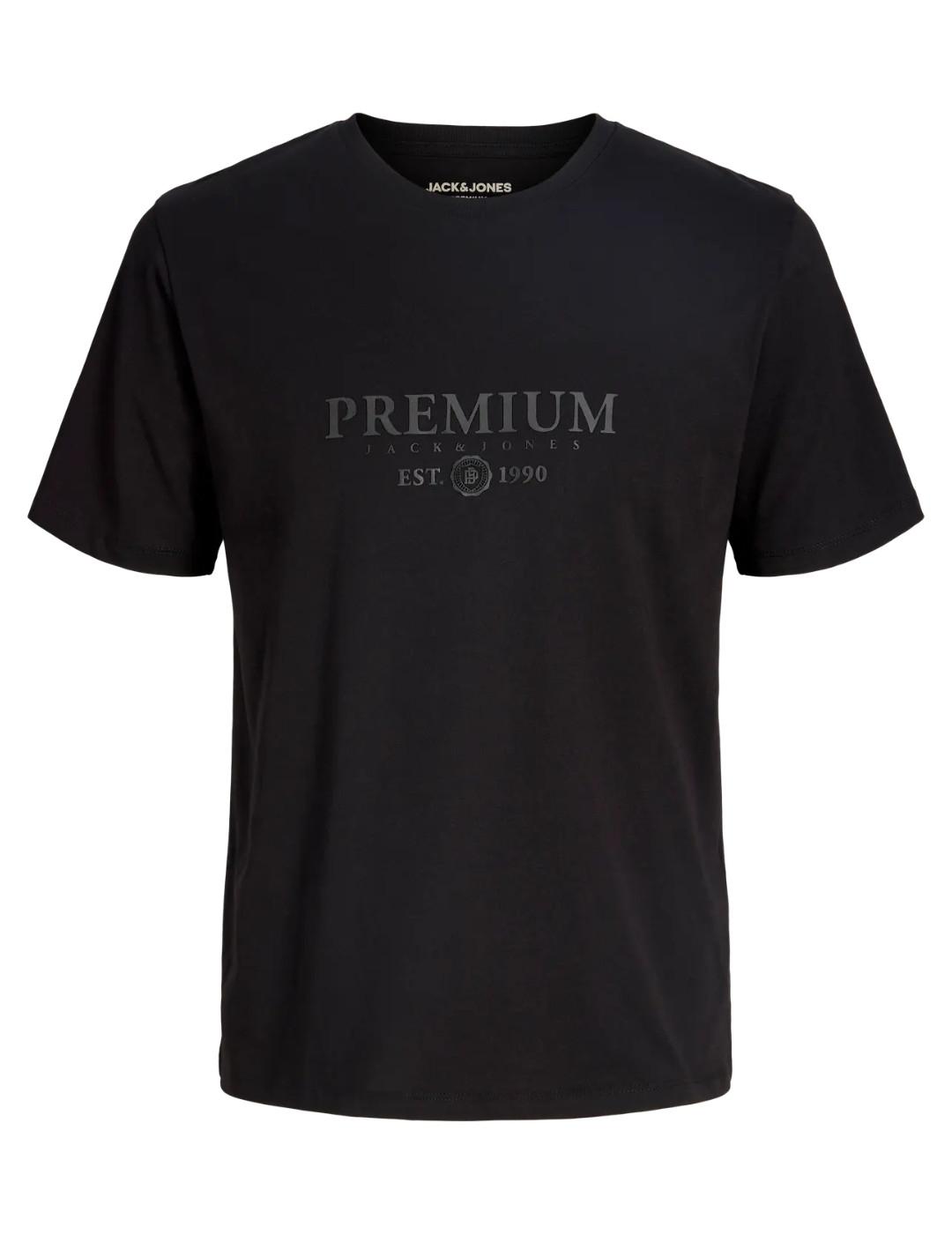 Camiseta Jack & Jones Blacharles negra manga corta de hombre