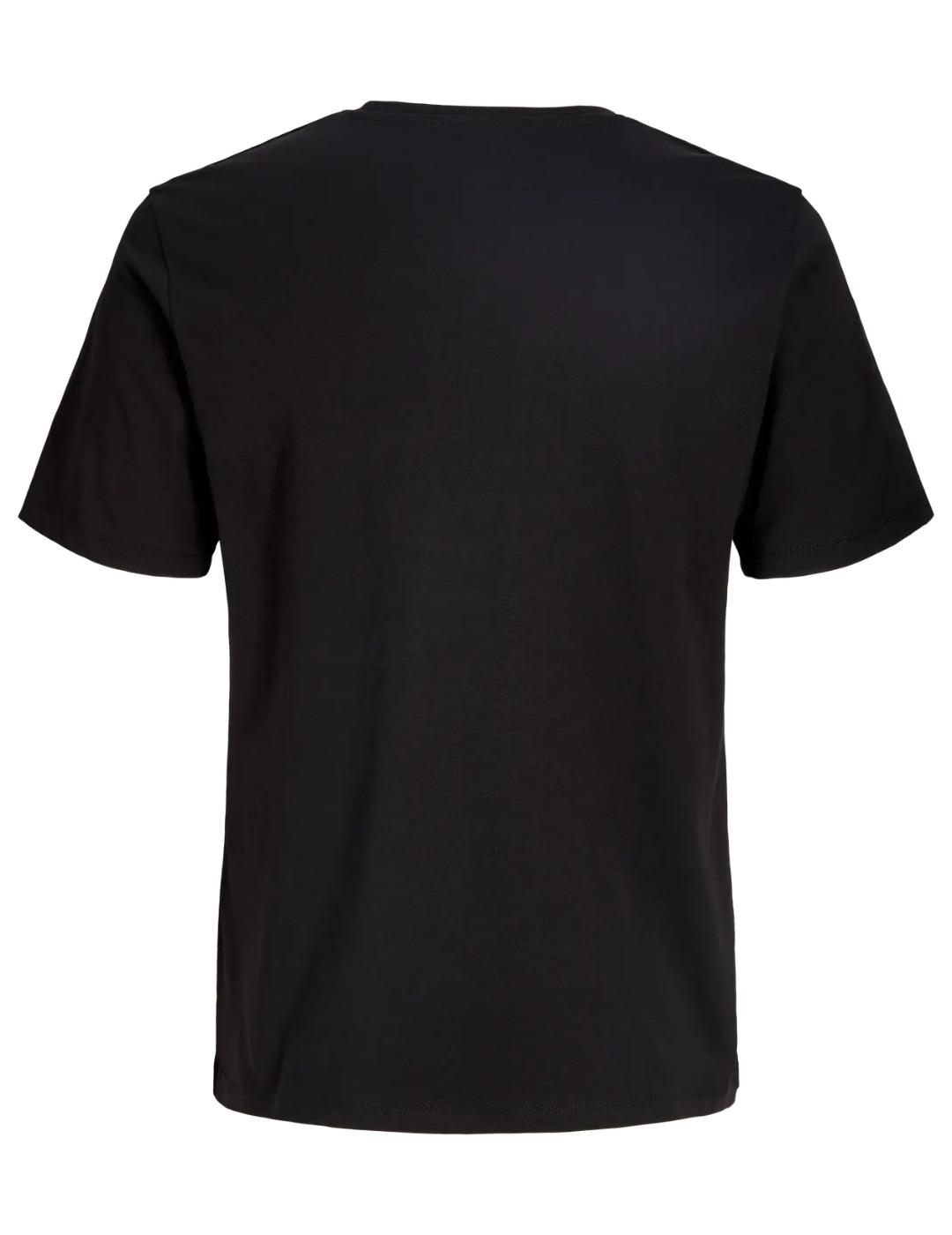 Camiseta Jack & Jones Blacharles negra manga corta de hombre