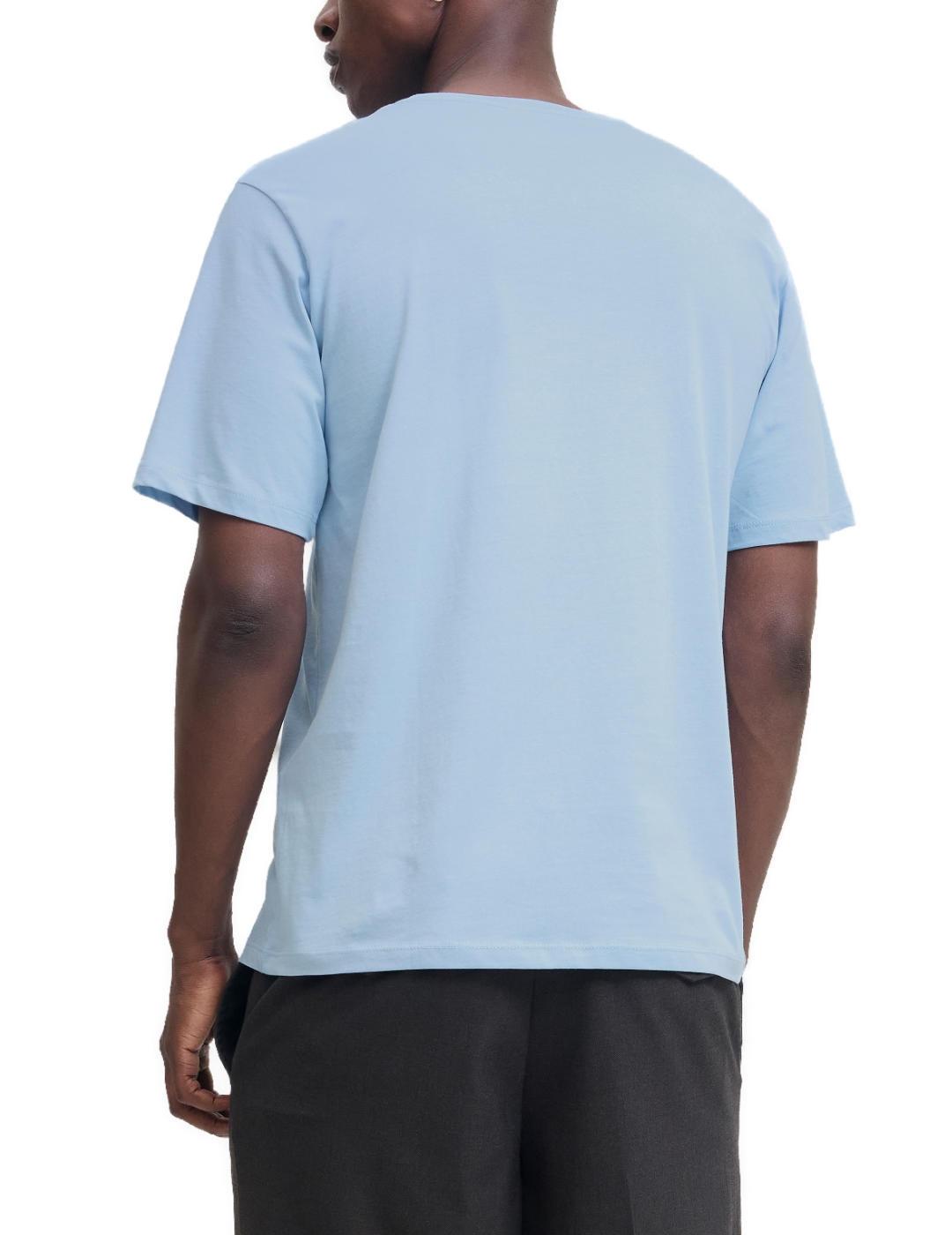 Camiseta Jack & Jones Blacharles azul manga corta de hombre