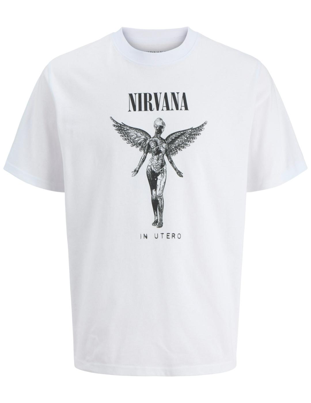 Camiseta Jack & Jones Blunirvana blanco manga corta hombre