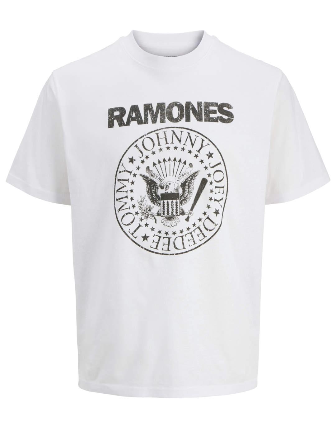 Camiseta Jack & Jones Bluramones blanca manga corta hombre
