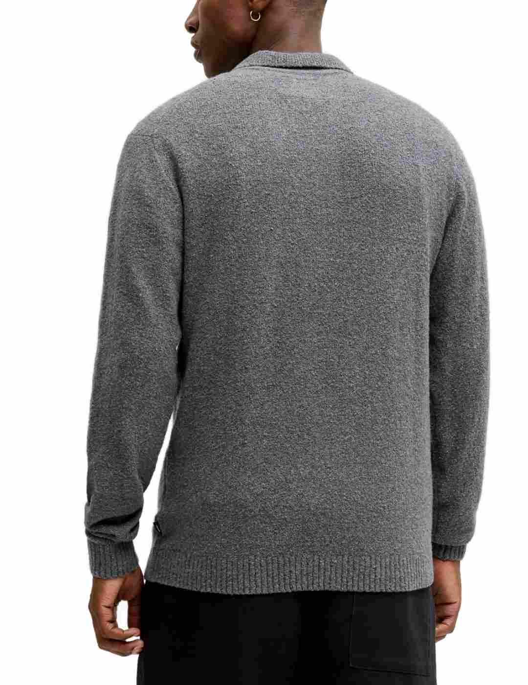 Jersey Polo Jack&Jones Blamverick gris manga larga de hombre