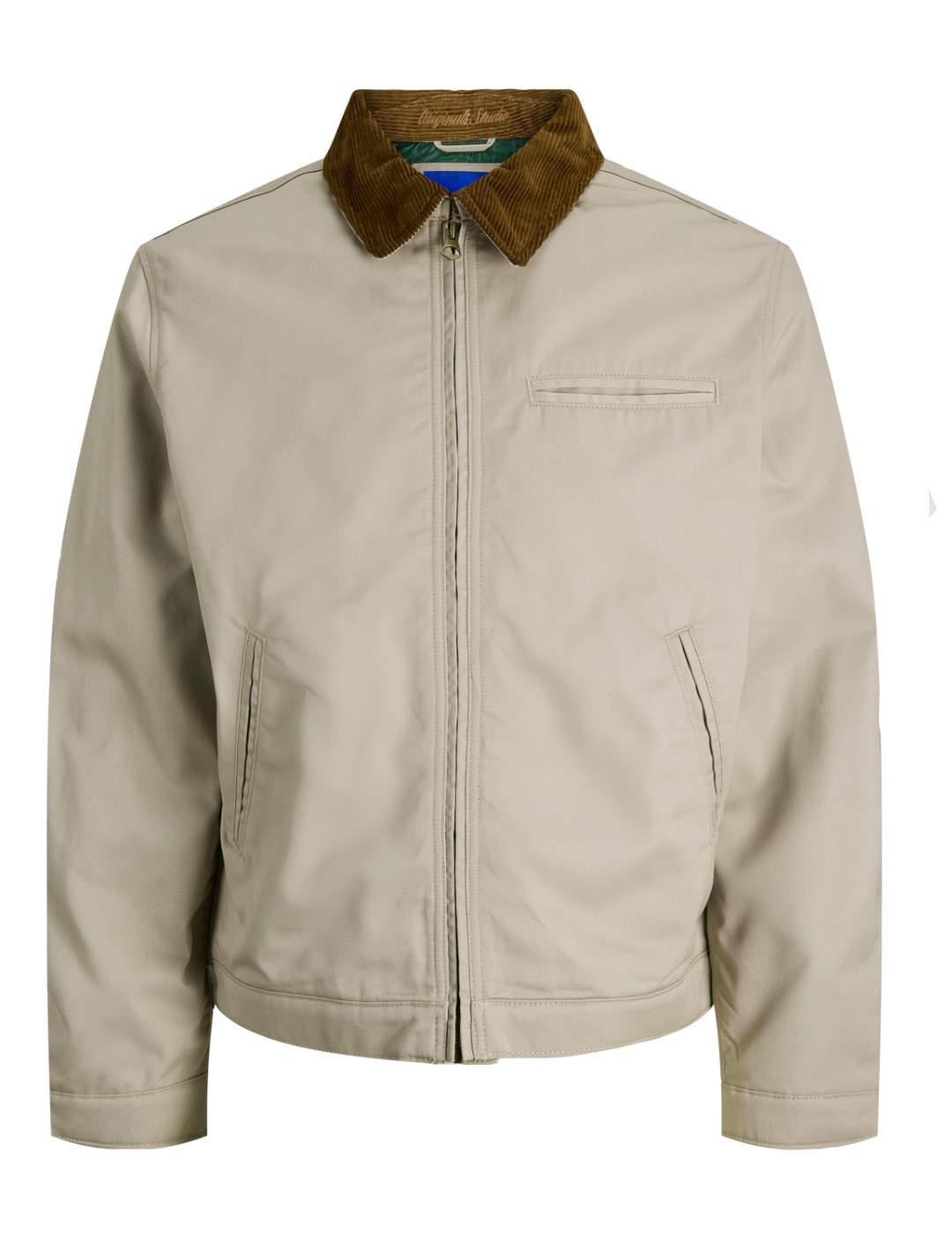 Chaqueta Jack & Jones Norrebro cuello pana beige de hombre