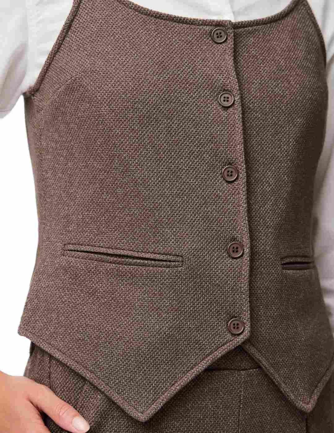 Top Pieces Pepper abotonado corte sastre topo de mujer