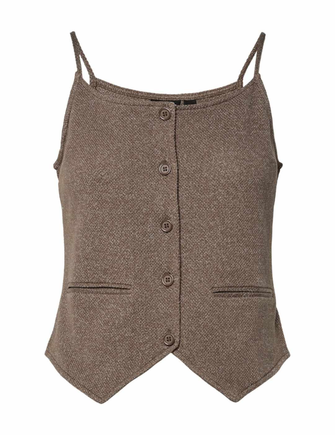 Top Pieces Pepper abotonado corte sastre topo de mujer