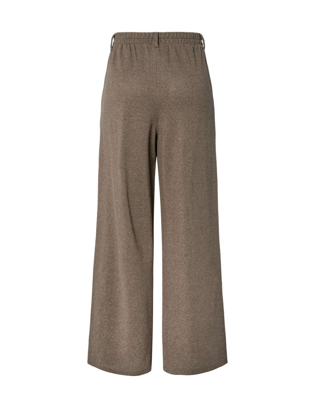 Pantalón Pieces Pepper marrón topo wide leg para mujer