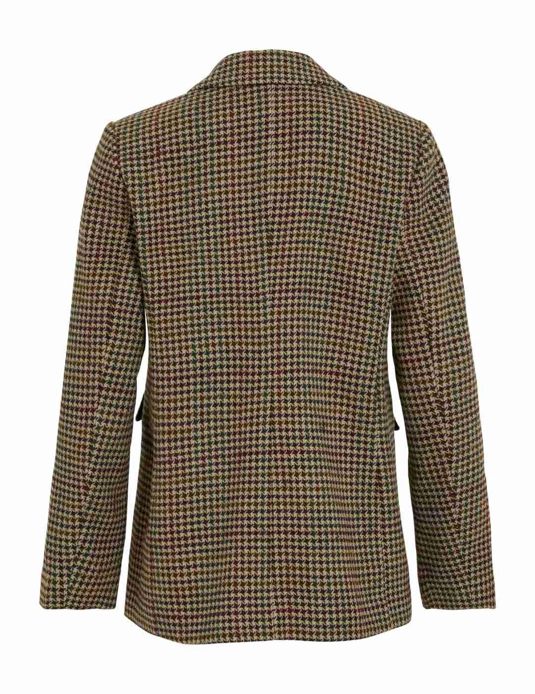 Blazer Vila Happy marrón y beige pata de gallo para mujer