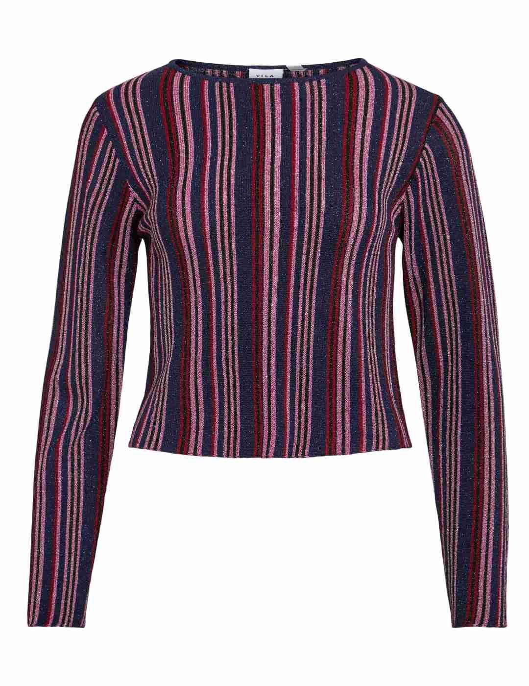 Jersey Vila Melvina rayas multicolor tejido lúrex para mujer